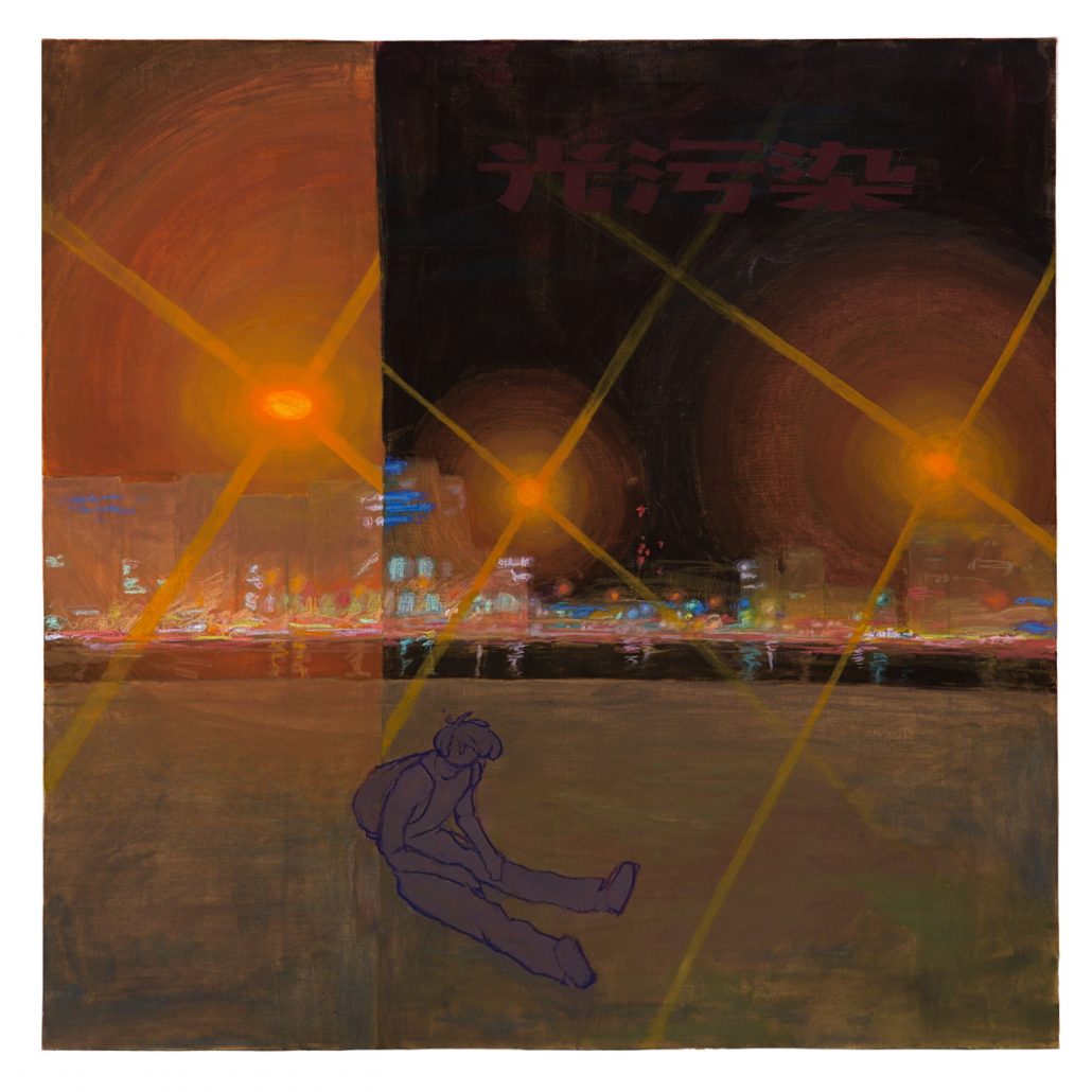 Walk, 2022, 120 x 120 cm. Öljy ja öljypastelli kankaalle. Walk, 2022, 120 x 120 cm. Öljy ja öljypastelli kankaalle.