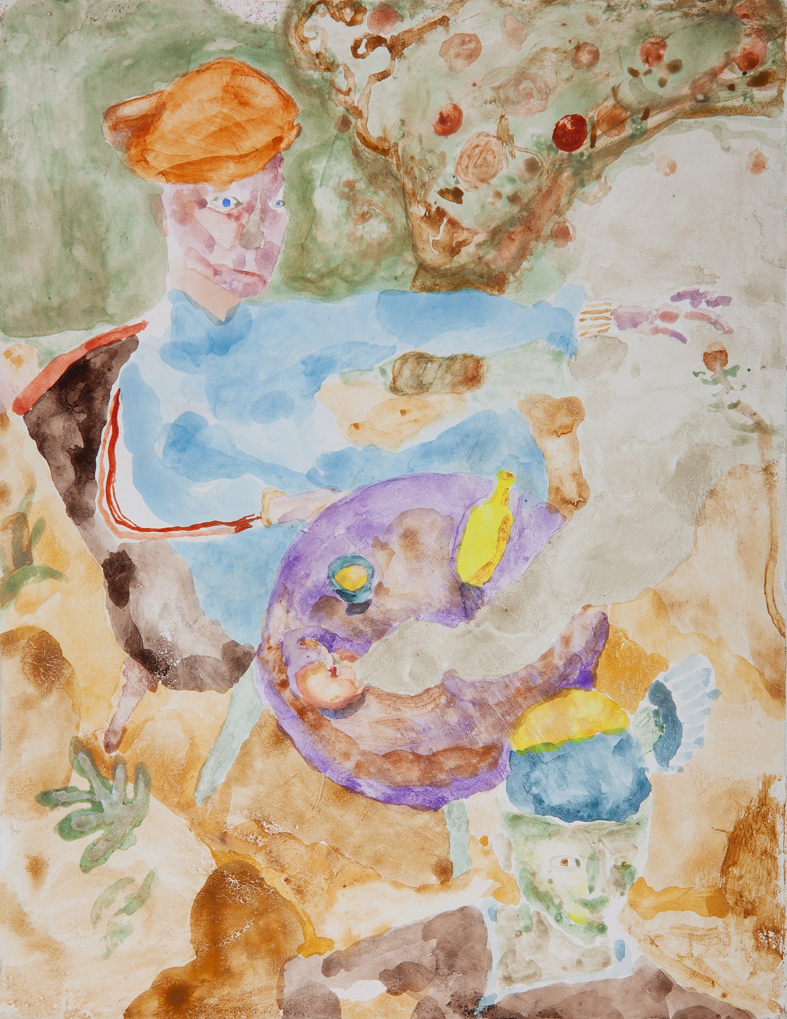 Marjanpoimija, 2025, 32,6 cm x 24,9 cm, tempera levylle