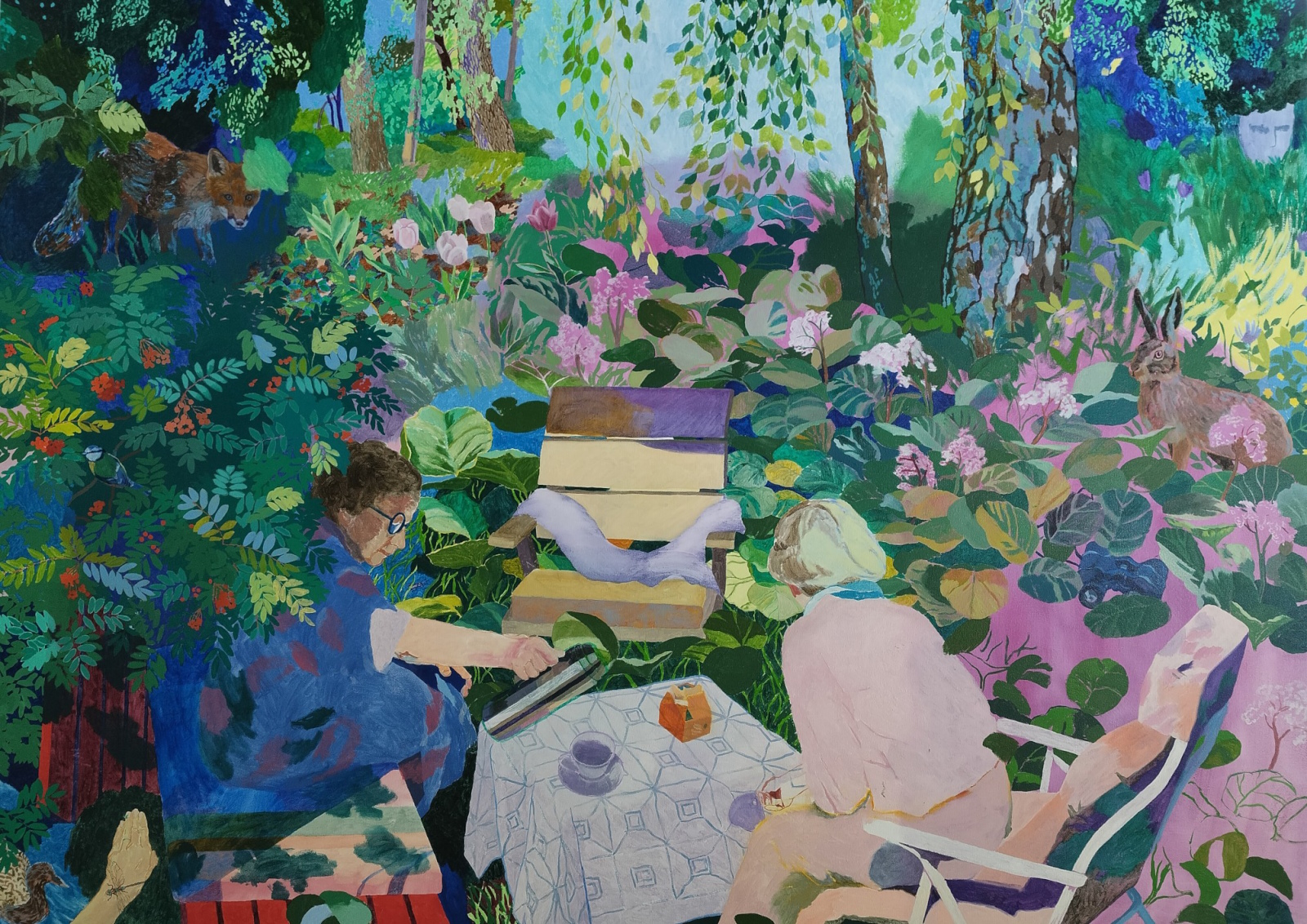 Raana Lehtinen, Kahdeksan kesää ja yksi syksy, Öljy kankaalle, 135 x 190 cm, 2025
