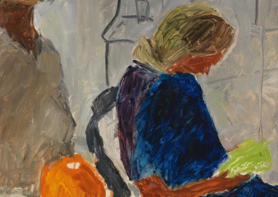 Detail from Elga Sesemann’s work Self-Portrait with Yellow Pot, 1943. Photo: HAM/Hanna Kukorelli