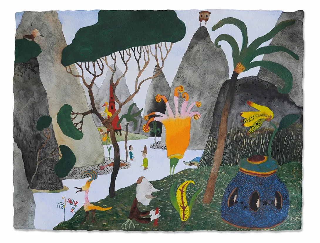 Markku Arantila, Mitä minä voisin keksiä muuta, akvarelli, 56×76 cm, 2021 Markku Arantila, Mitä minä voisin keksiä muuta, akvarelli, 56×76 cm, 2021