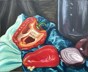 Saara Rajala, Paprika, 2020, öljyvärimaalaus, 32 x 39 cm
