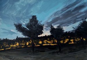 Lauri Ristan maalaus "Hetki ennen pimeää"